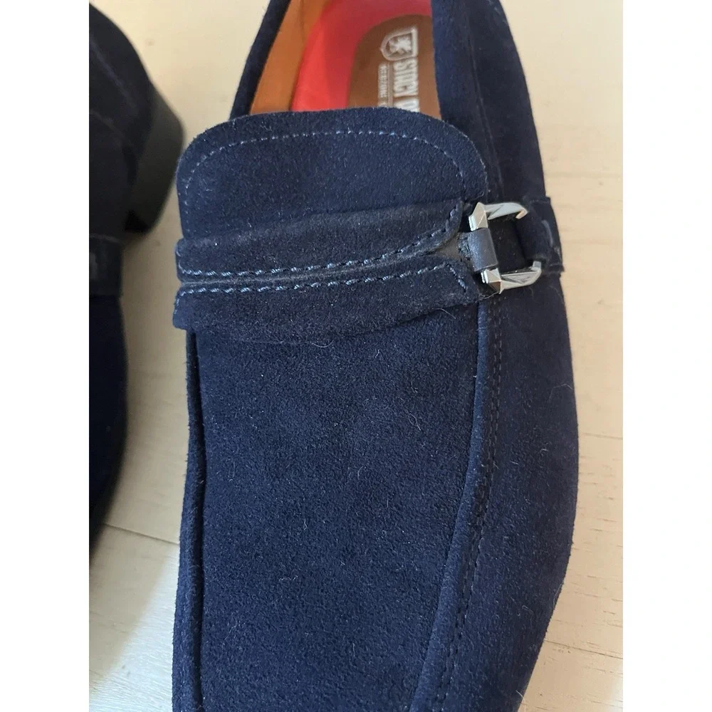 ETACY ADAMS Men's Quillan Size 8 Loafers Slip On Blue Leather Shoes 25525-415